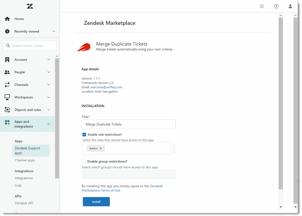 Installing Swifteq Automation Apps