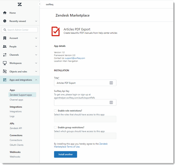 002 Install Set up the Zendesk App.gif