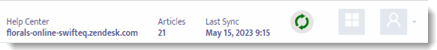 Help Center interface with sync details.